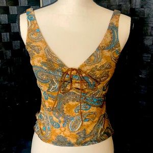 Bebe semi sheer paisley print top